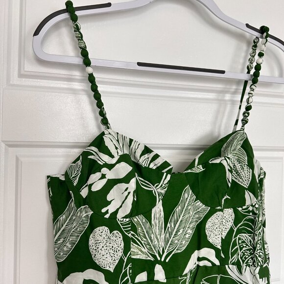 NWT Farm Rio Forest Soul Mix Midi Dress, Green and White, Size M - Picture 5 of 8